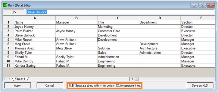 Import/Input - Bulk Data Editor